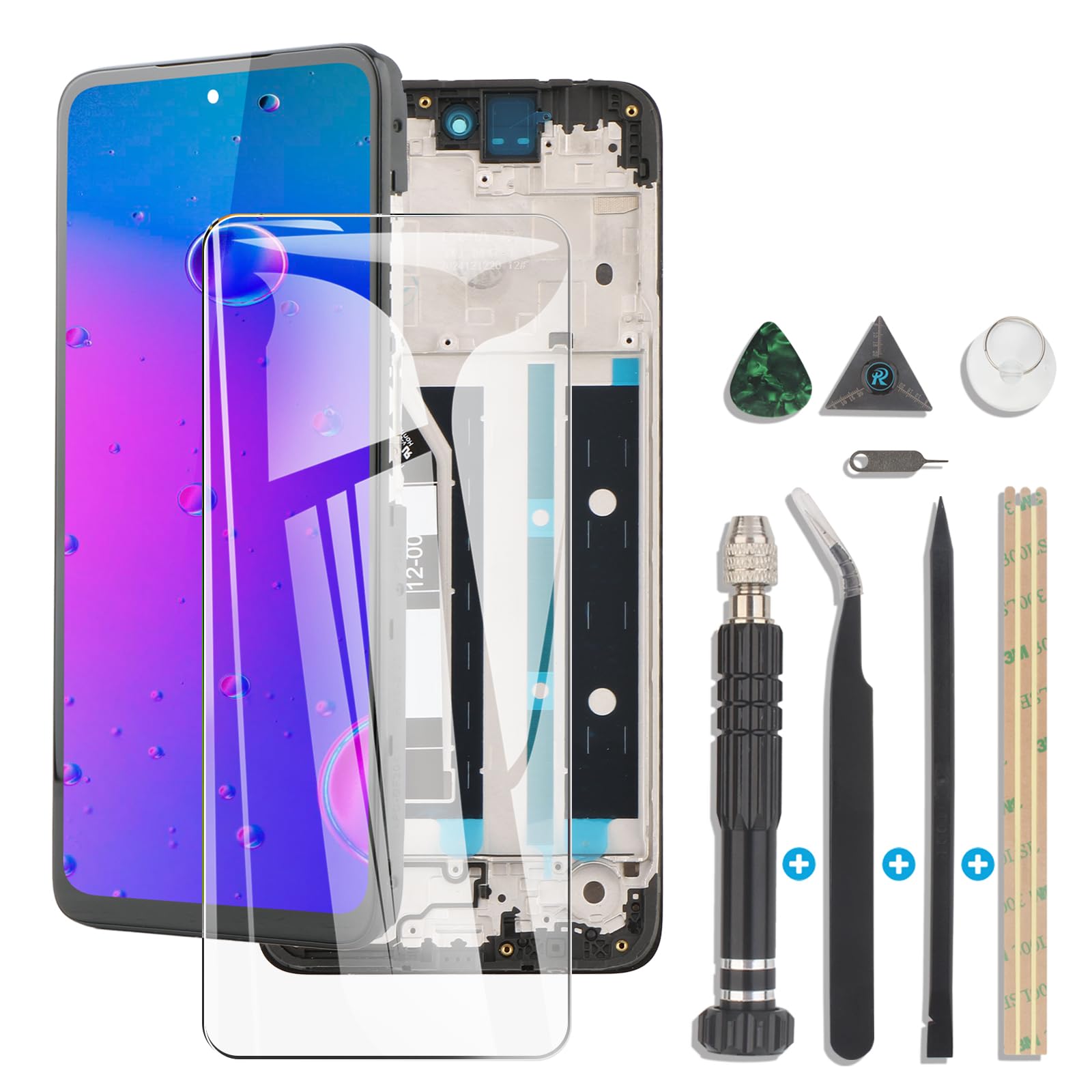 Kit Schermo LCD Per Motorola Moto E15 2025 – Display Con Telaio, Strumenti Di Montaggio E Pellicola Protettiva - copertina