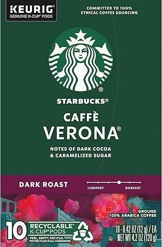Vista 36 de Starbucks Cápsulas de café K-Cup Dark Roast — Caffè Verona para cafeteras Keurig — 1 caja (10 cápsulas)