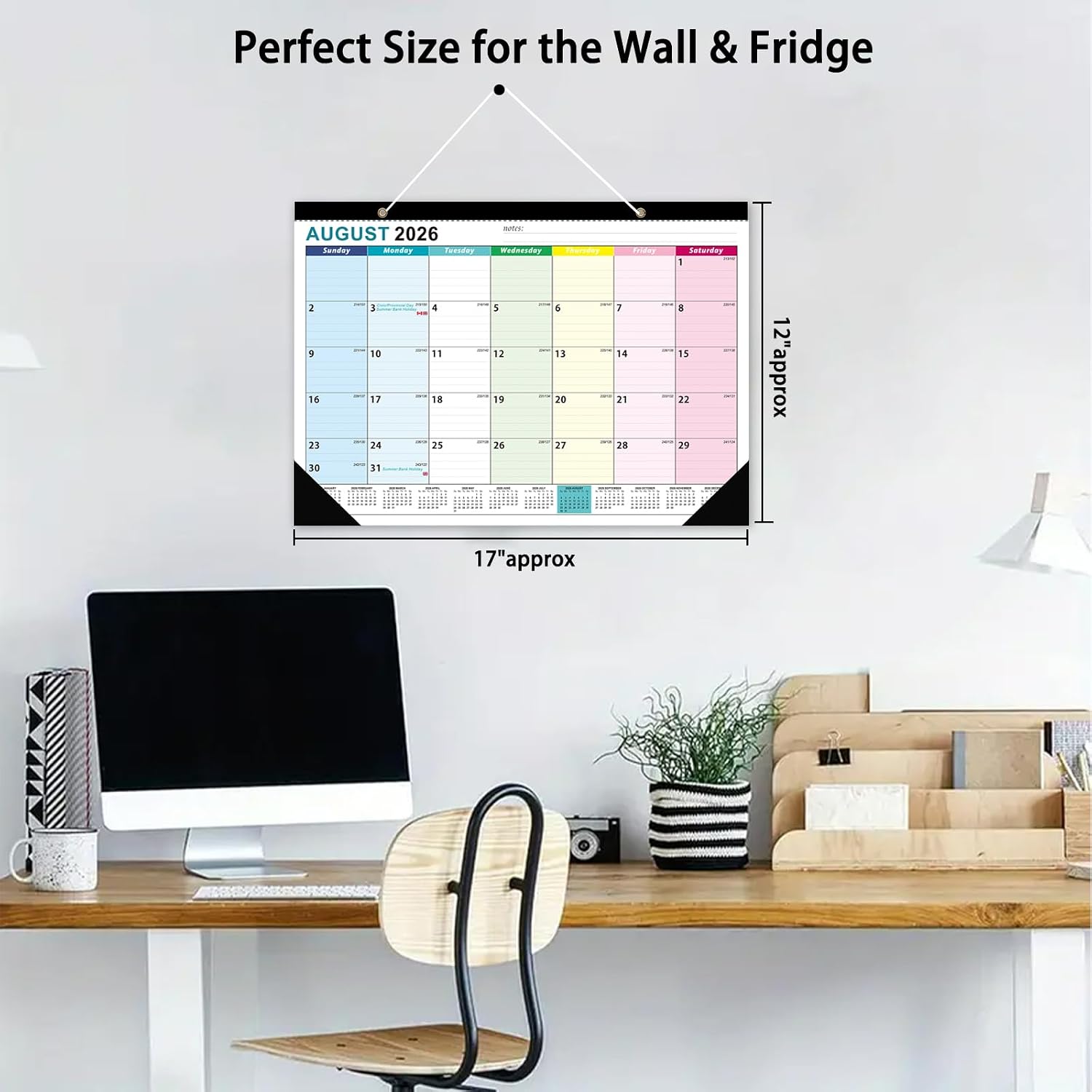 Desk Calendar 2026-2027 - 18 Month Desk Calendar july 2026-2027 Dec, 17" x 12", Large Desk Calendar with Thick Paper, Plastic Cover, Stickers, Home or Office Calendar for Easy Organizing image 2
