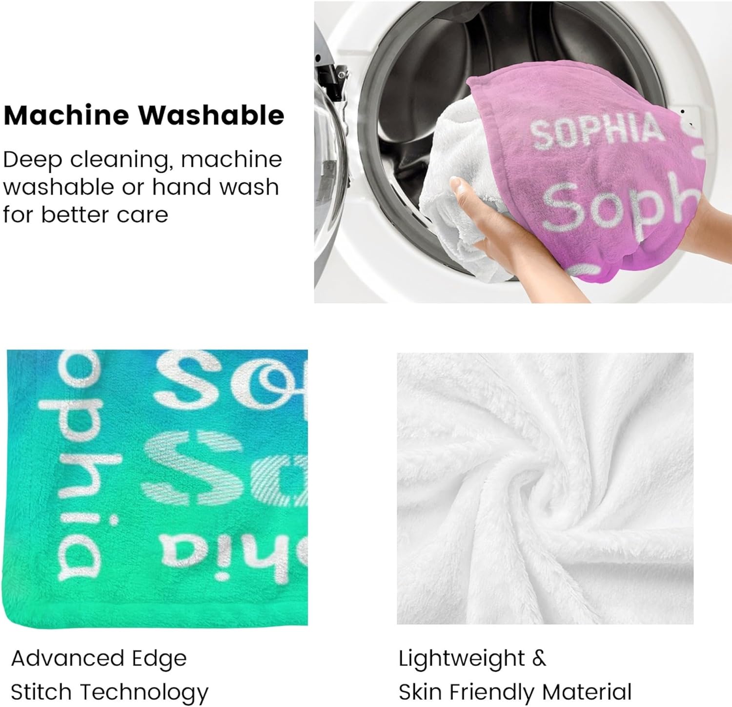 Personalized Kids & Adult Customized Flannel Blanket with Name