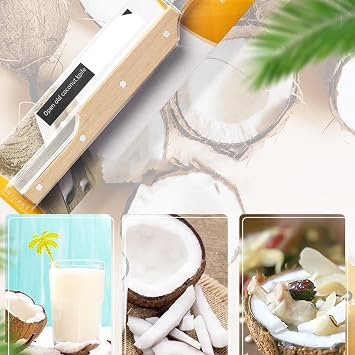 KeLoNg Coconut Breaker, Practical Fruit Opener Tool, Practical Coconut Breaker with Wooden Handle, Stainless Steel Fruit Opener for Hard-shelled Fruit Wuwai