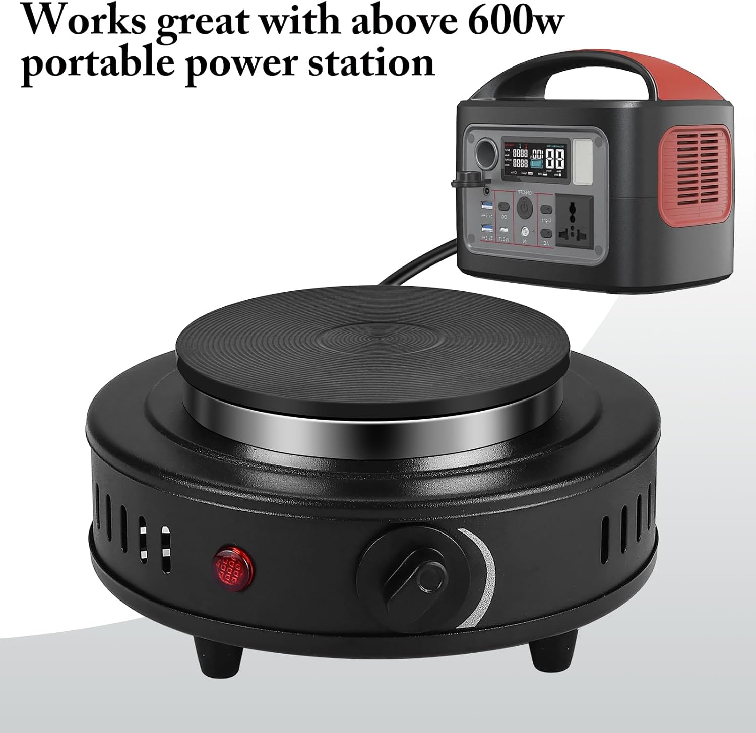 Artilife 500W Mini Hot Plate, Small Electric Stove for Moka Pot, Ideal for Home, Office, Hotel, Camping, RV and Compact Spaces