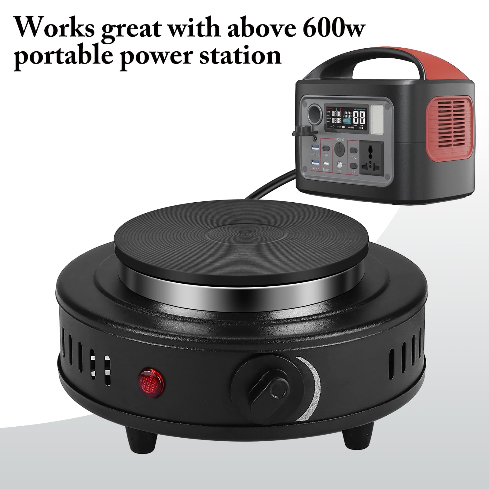 Artilife - Mini placa eléctrica de hierro fundido, placa caliente pequeña perfecta para olla de moca (500 W)