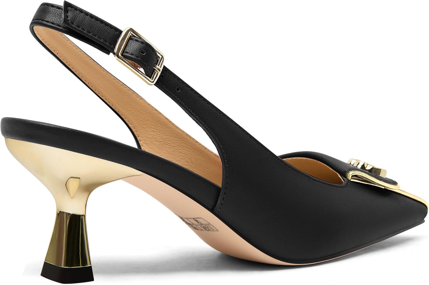 Women's Kitten Heels Slingback Square Toe Low Heel Pumps Closed Toe Matte Slip On high Heels Womens Work Dress Office Wedding Party Shoes 2 Inch - Image 6