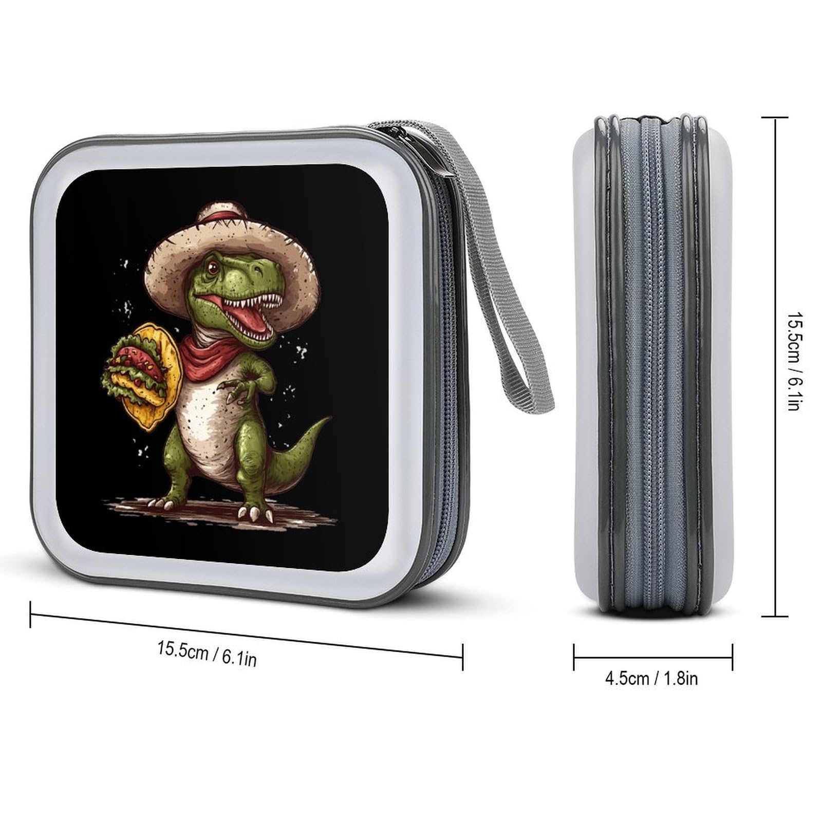 Tacoes Dinosaur CD Case Portable DVD Holder Storage Organizer for Home Travel