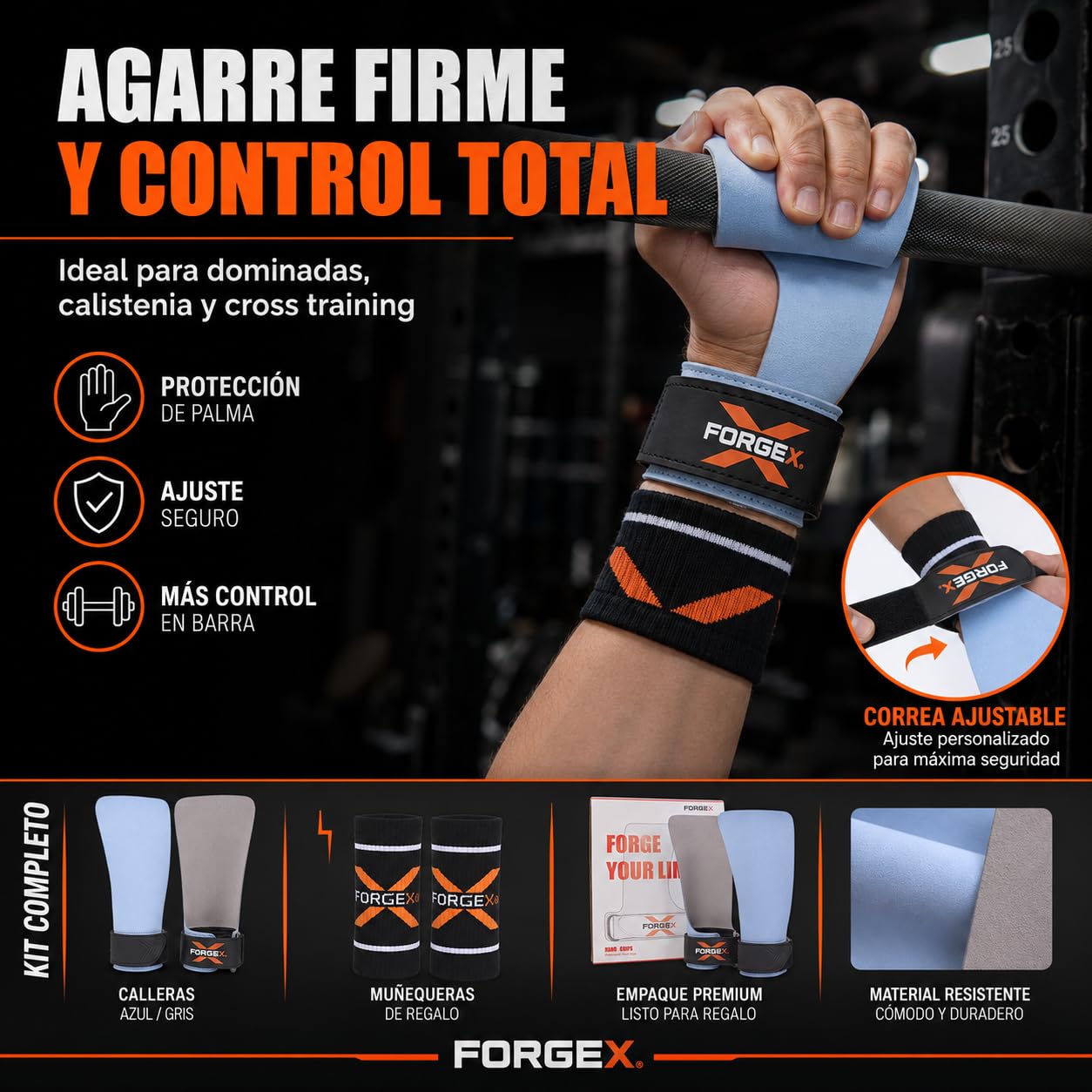 Calleras para Crossfit Pro Lock Protección Manos Soporte Muñeca Hombres Mujeres