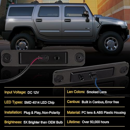 Miniatura 4 de Luz de marcador lateral LED blanca de 4 piezas para 2003-2009 Hum-mer H2 Luces de señal de giro LED Luces de guardabarros Lámparas reemplazar OEM