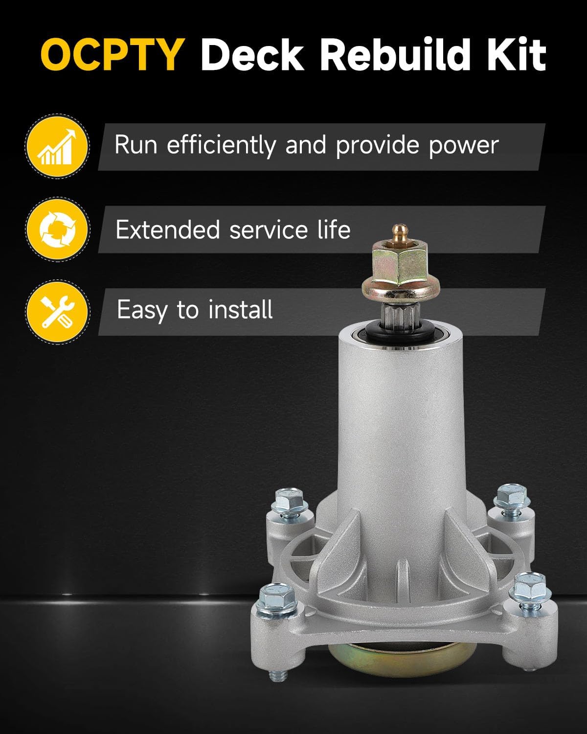 OCPTY Lawn Mower Deck Rebuild Kit 42", Mower Blade Rebuild Kit Fit for Poulan Pro PP19A42 PB185A42 PB195H42LT PB20H42YT, 1 Belt 2 Spindle Assembly 2 Mower pulleys 2 Mower Blades