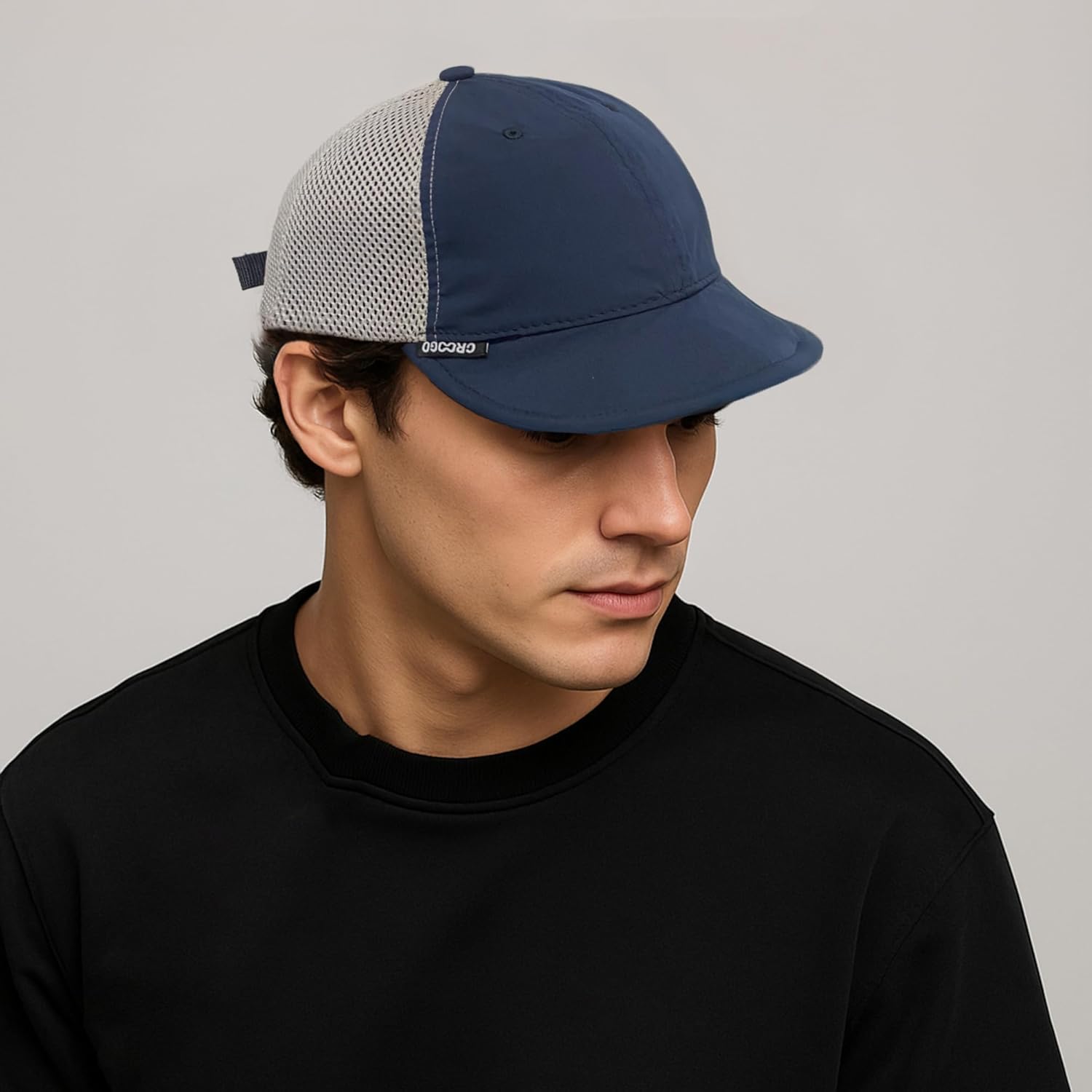 Croogo Breathable Short Brim Baseball Cap Mesh Trucker Hat Soft Flat Bill Dad Hats Lightweight Ultra Thin Sport Sun Cap - Image 3