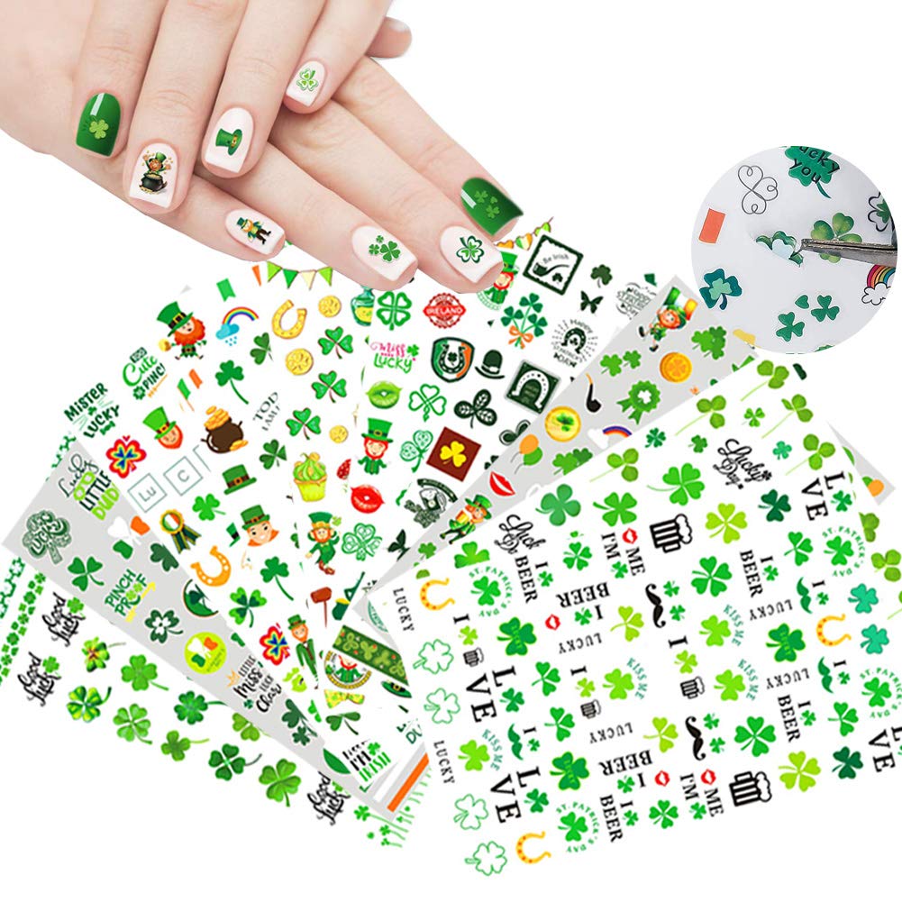 Amazon.com: St. Patrick's Day Decorations Shamrock Nail Art Stickers Decals Nail  Art Supplies Foil Sticker 3D Self-Adhesive Leprechaun Shamrock Design for  Women Fingernails Toenails Decor Happy St. Patrick's Day : Beauty &
