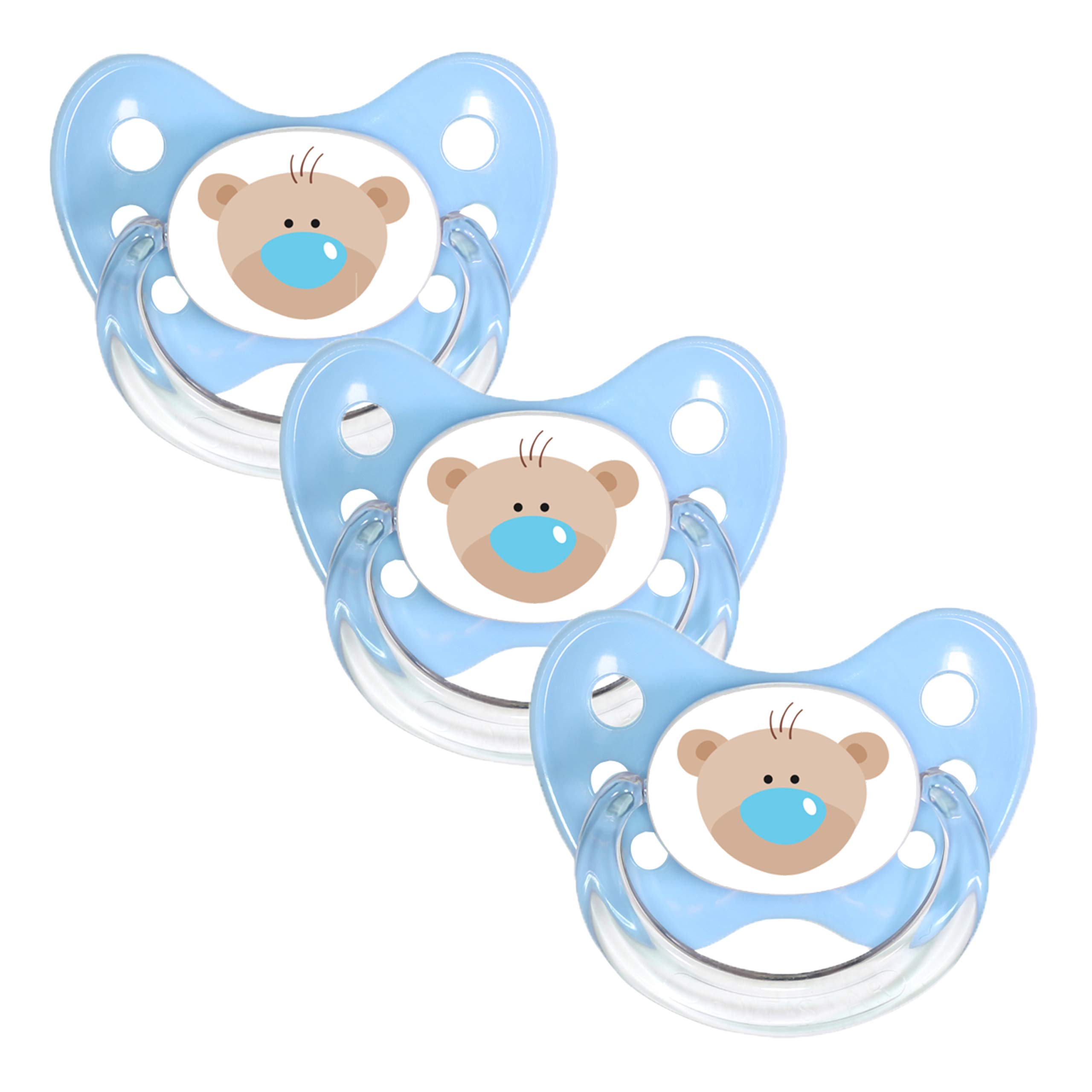dentistar Set de 3 Chupetes Ortodónticos de Silicona – Talla 1, 0-6 meses – Chupete recien nacido previene la desalineación de los dientes – Libre de BPA – Corazón, Azul — view 12