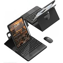Touchpad Keyboard Case for Huawei Matepad SE 11 Inch 2024, 360 Degree Rotating Cover with Color Round Key Magnetic Removable Keyboard with Pen Holder for Huawei MatePad SE 11", Black
