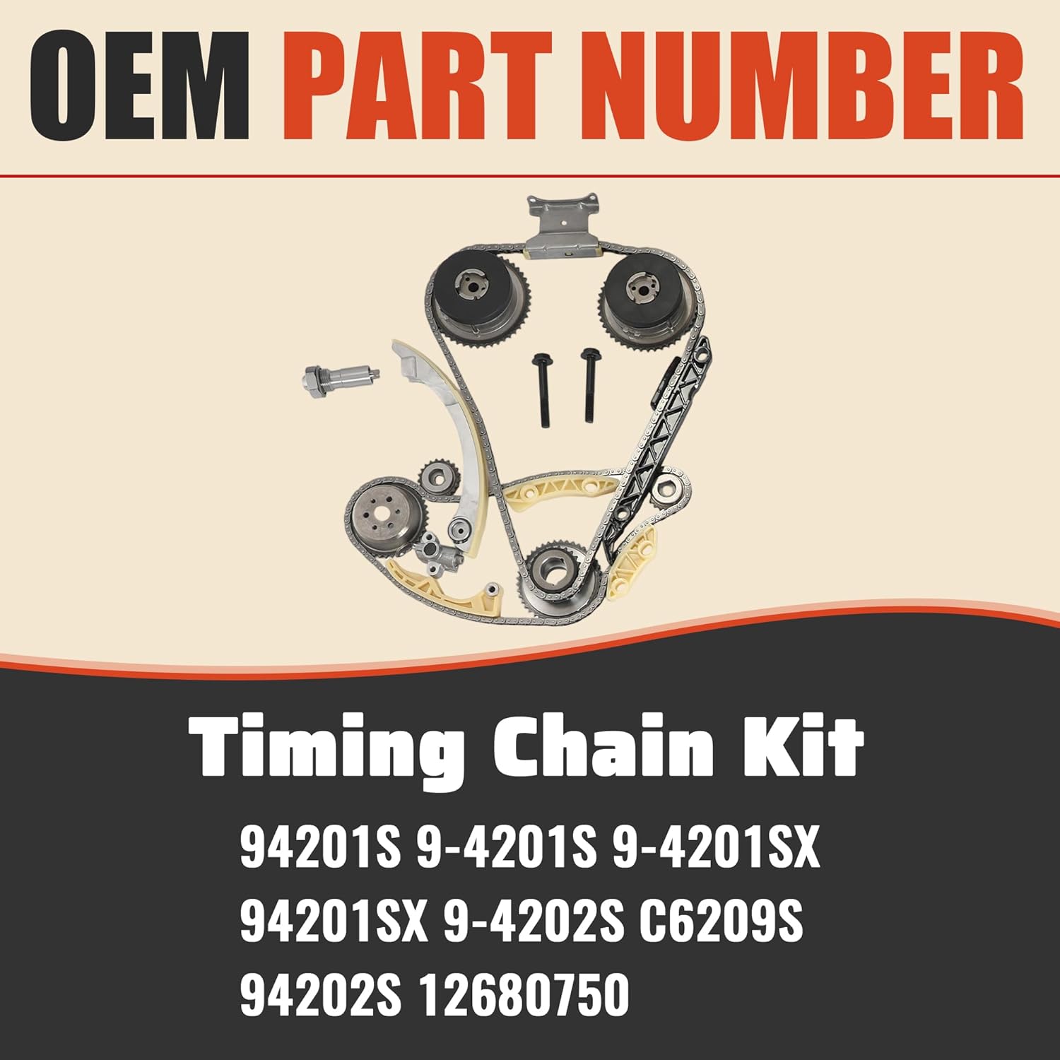 Head Gasket Set & Timing Chain Kit & Water Pump Fit For Buick Regal Verano LaCrosse Chevrolet Equinox Captiva Sport Malibu Impala GMC Terrain 2.4 L4 2010-2017 9-4201S HS26517PT 12630084