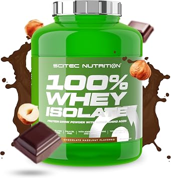 Scitec Nutrition 100% Whey Isolate   Pure Protein Power with BCAAs   Glutamine & Arginine   Sugar & Gluten Free Formula, 2 kg, Chocolate-Hazelnut