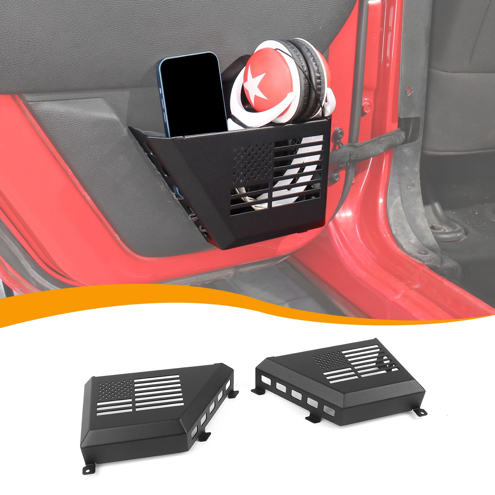 Boîte de rangement de porte arrière Hoolcar en métal, extension haut de gamme pour Jeep Wrangler JKU