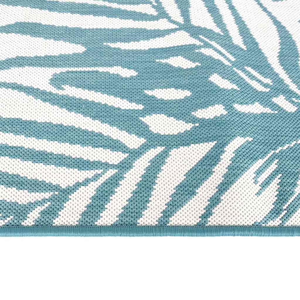 vidaXL Alfombra de Exterior Gris y Verde Agua Reversible 80x150 cm