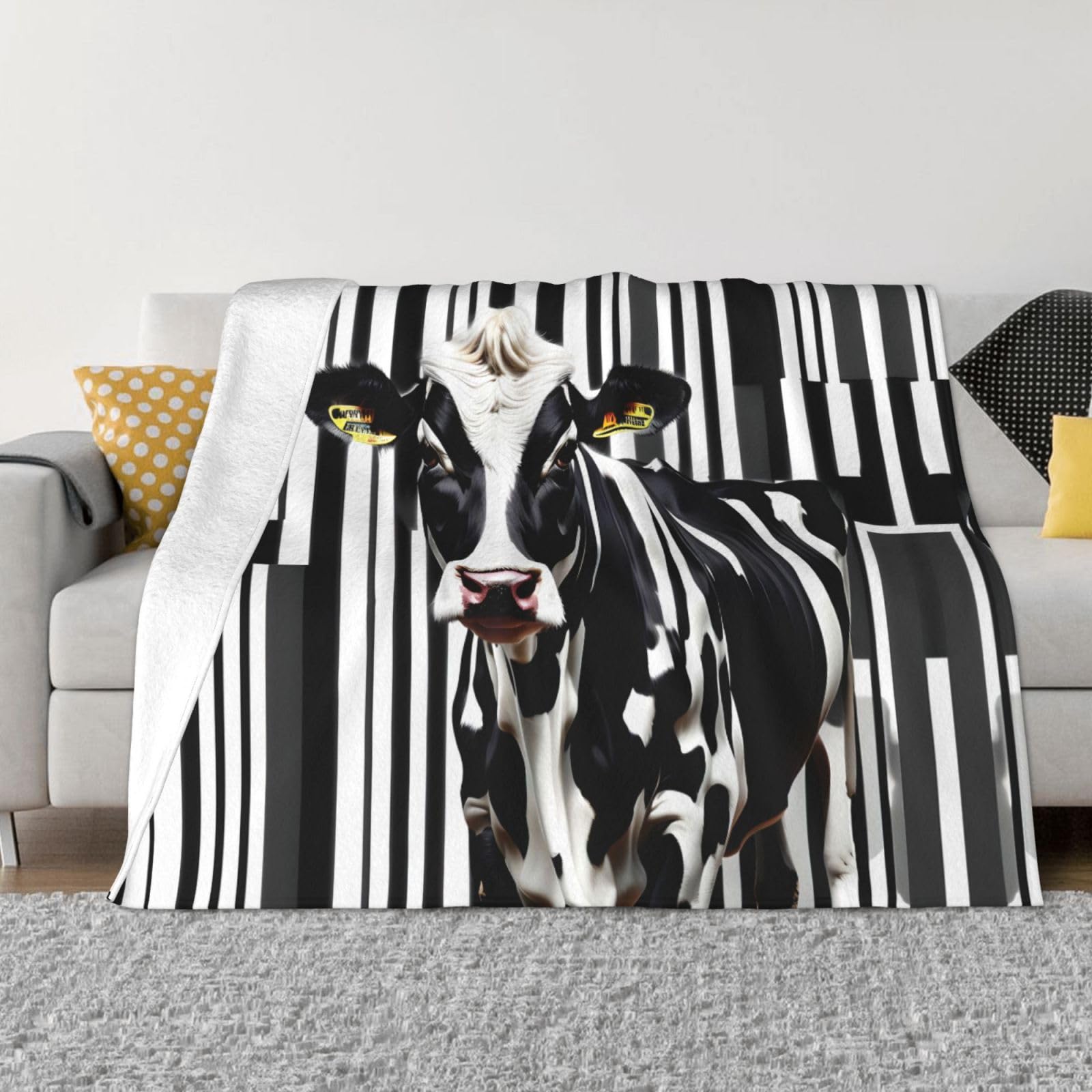 Couverture de lit en flanelle noire et blanche en microfibre 101x76 cm