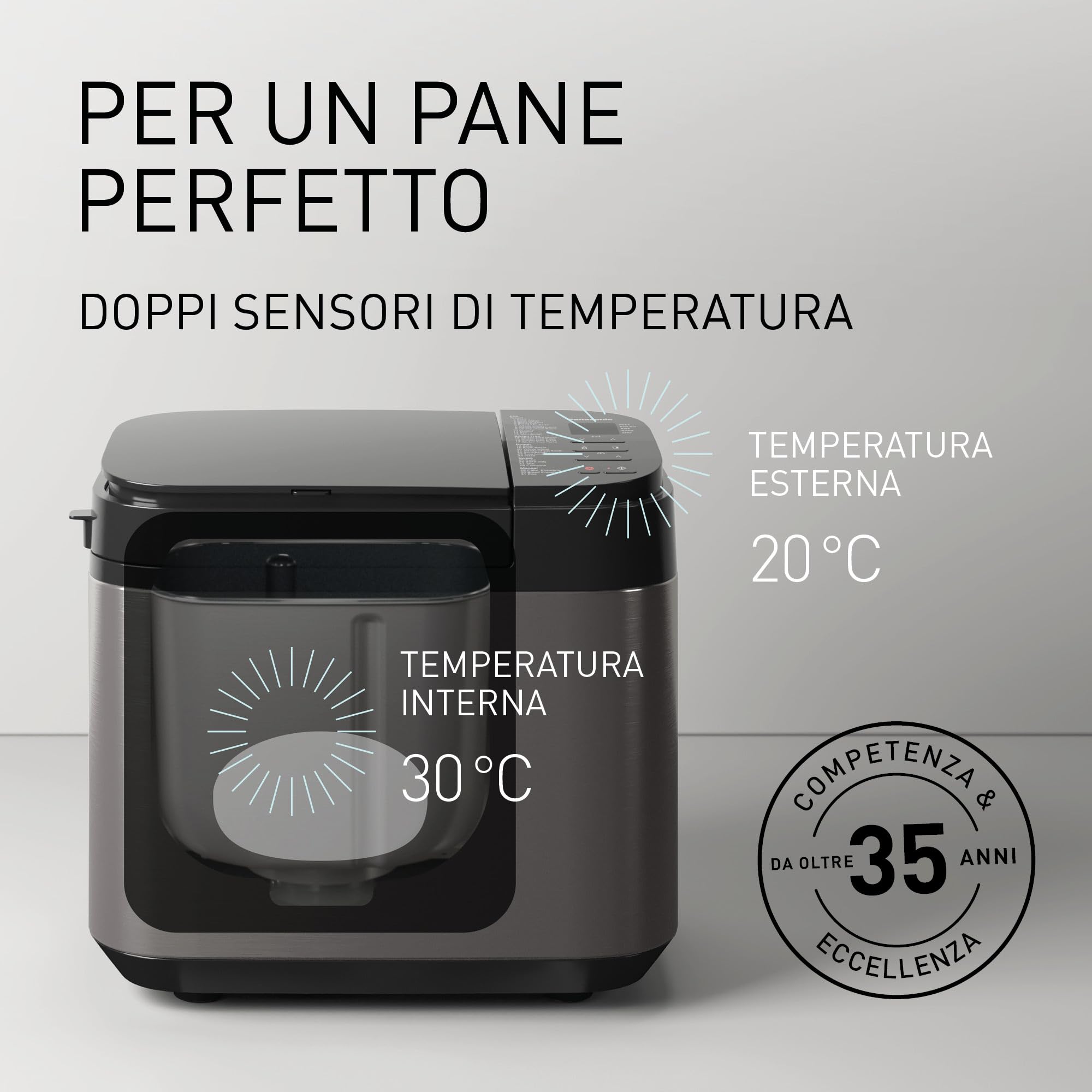 Panasonic SD-YR2540 Premium Grigio Macchina per il pane completamente automatica, design orizzontale e dispenser per lievito, 32 programmi automatici, due sensori di temperatura, tempo predefinito di