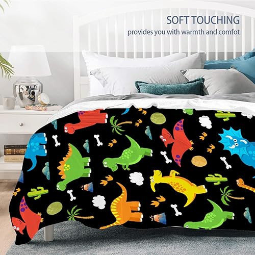 Miniatura 5 de Manta de dinosaurio, bonito regalo de dinosaurio para niños y niñas, amantes de los dinosaurios, adorable manta con patrón de dinosaurio, súper