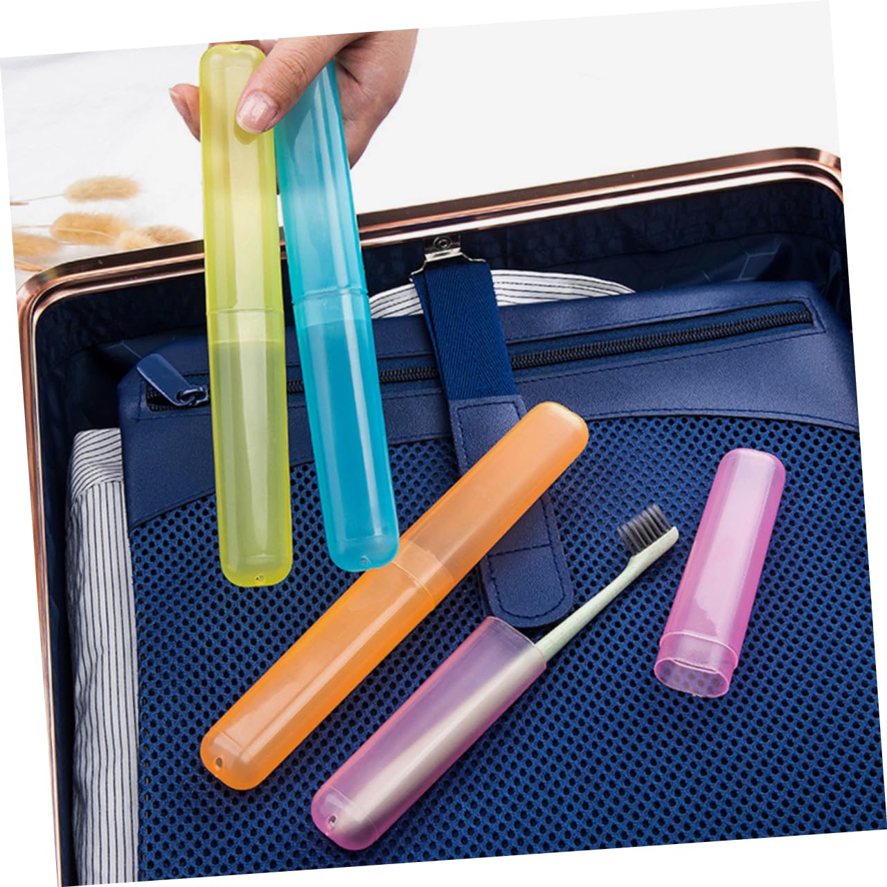 MAGICLULU 84 Piezas Estuche para Cepillos De Color Caja De Cepillo De Pasta Caja De Pasta De De Plástico Fundas para Cepillos De Páginas