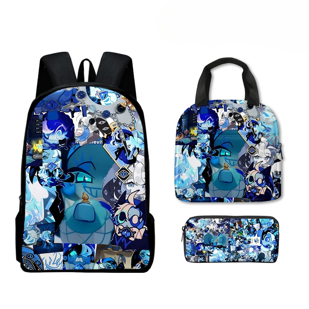 Hzsyc C06 Kids Shadow Milk Cookie Backpack Lunch Bag Pencil Case 3Pcs Set - 16In (,3Pcs)
