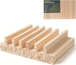 Craft Wood Strips 3/8" x 1" x 6" - 30PCS Wood Trim Slats Flat Lumber, Unfinished Pine New Zealand AA Grade for Furniture Trim, Home Decor & DIY Projects