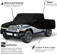 Vista 2 de YIXIN Funda impermeable para automóvil para Jeep Gladiator 2020 2021 2022, fundas 190T, ajuste personalizado, 100% impermeable, resistente al viento