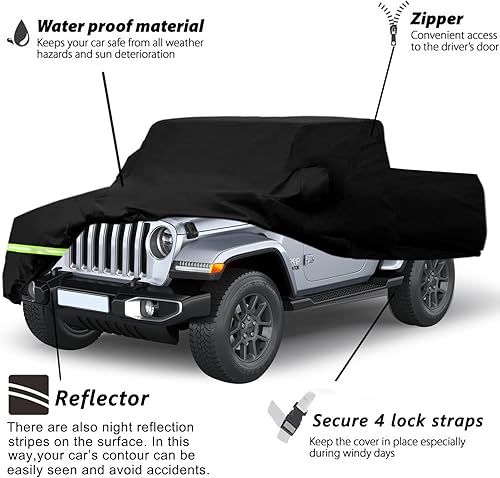 Miniatura 2 de YIXIN Funda impermeable para automóvil Land Rover Defender 110 de 4 puertas, ajuste personalizado, correa 100% impermeable a prueba de viento y