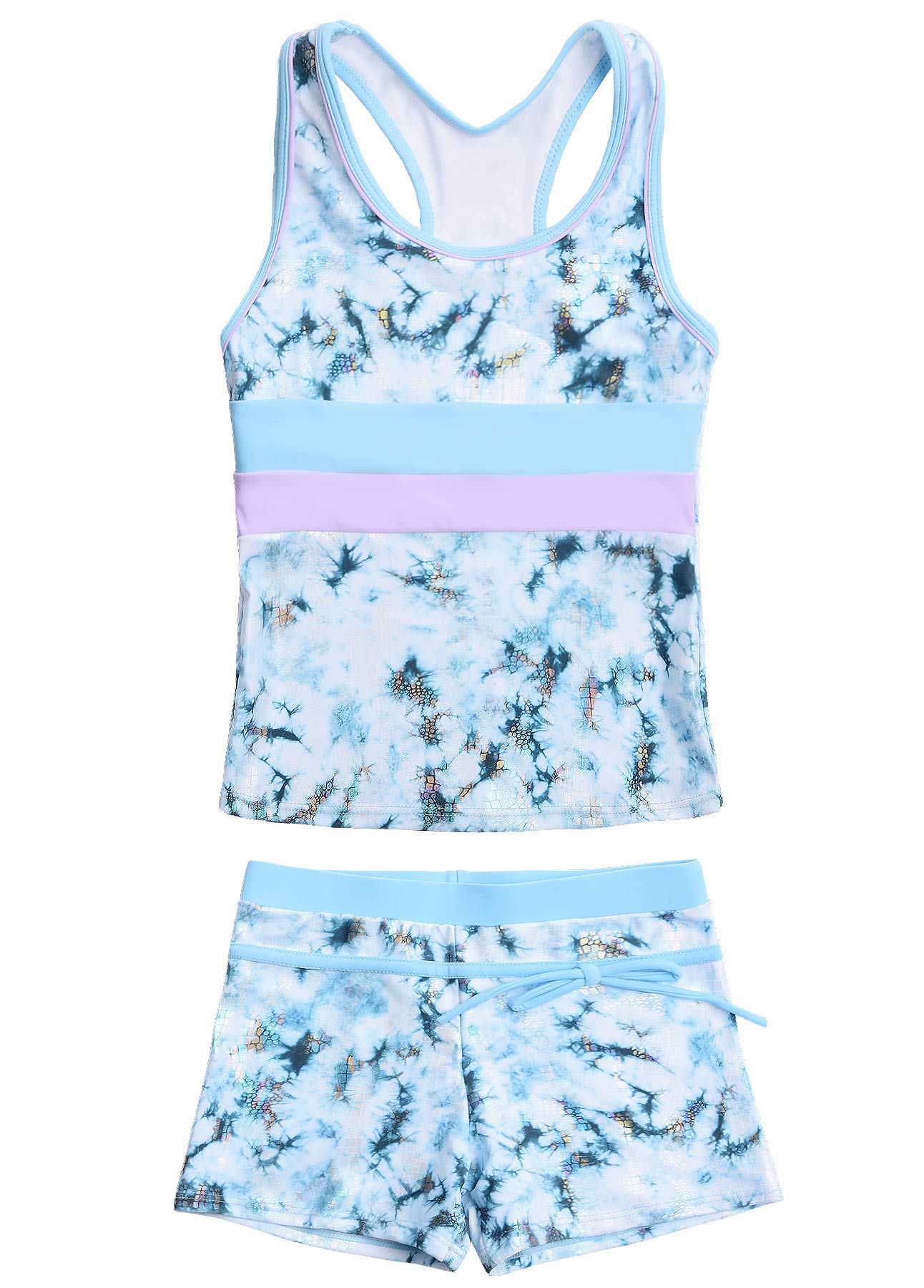 JerrisApparel Little Girls' Summer Two Piece Boyshort Tankini Kids Swimsuit