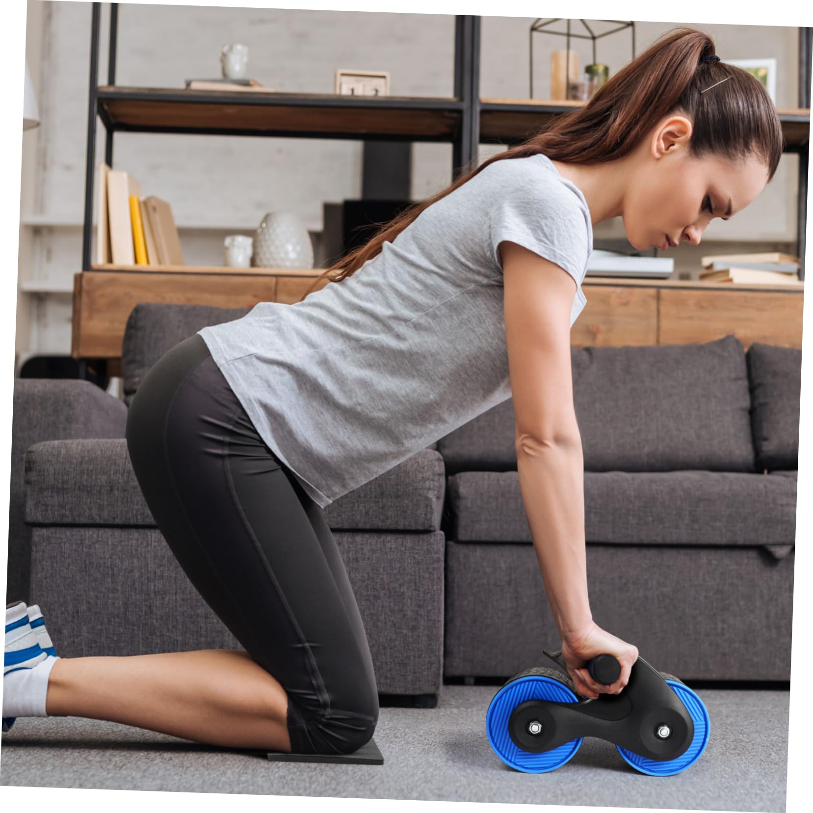 Ab Wheel Fitnessstudio Er Wheel Trainingsgeräte Für Den Heimgebrauch Ab Wheel Heimfitnessgeräte Bauchtrainer Er Kniebandage Für Den Sport Bauch Wheel Er Knieschützer Aus