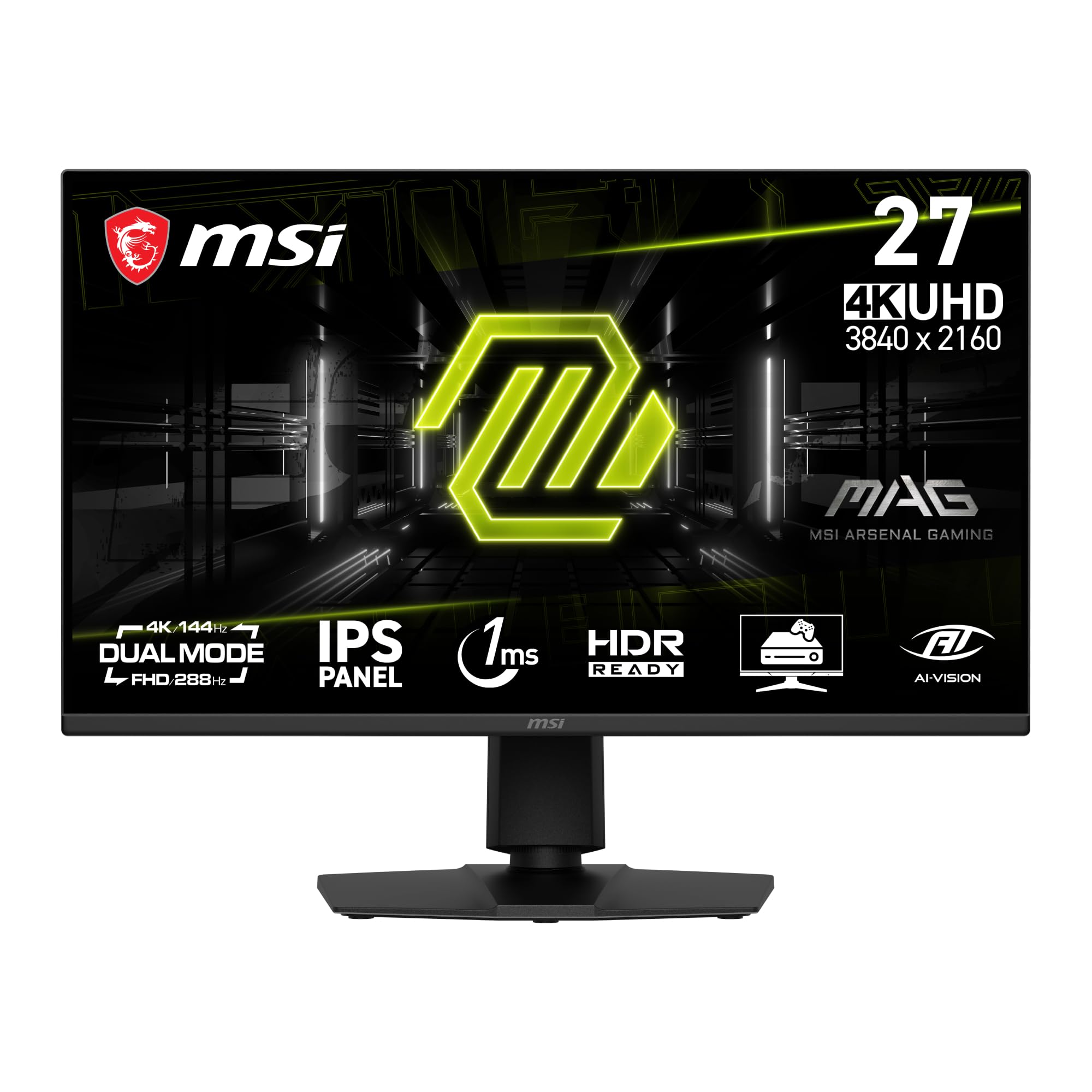 MSI MAG 275UPD E14 27-Inch, 4K UHD Gaming Monitor, 3840 x 2160 IPS, 288Hz, 1ms, HDR Ready, AMD FreeSync Premium Eye Care, Dual-Mode, HDMI 2.1, DP 1.4a, Frame-Less, Tilt/Height Adjustable, Black-image-27