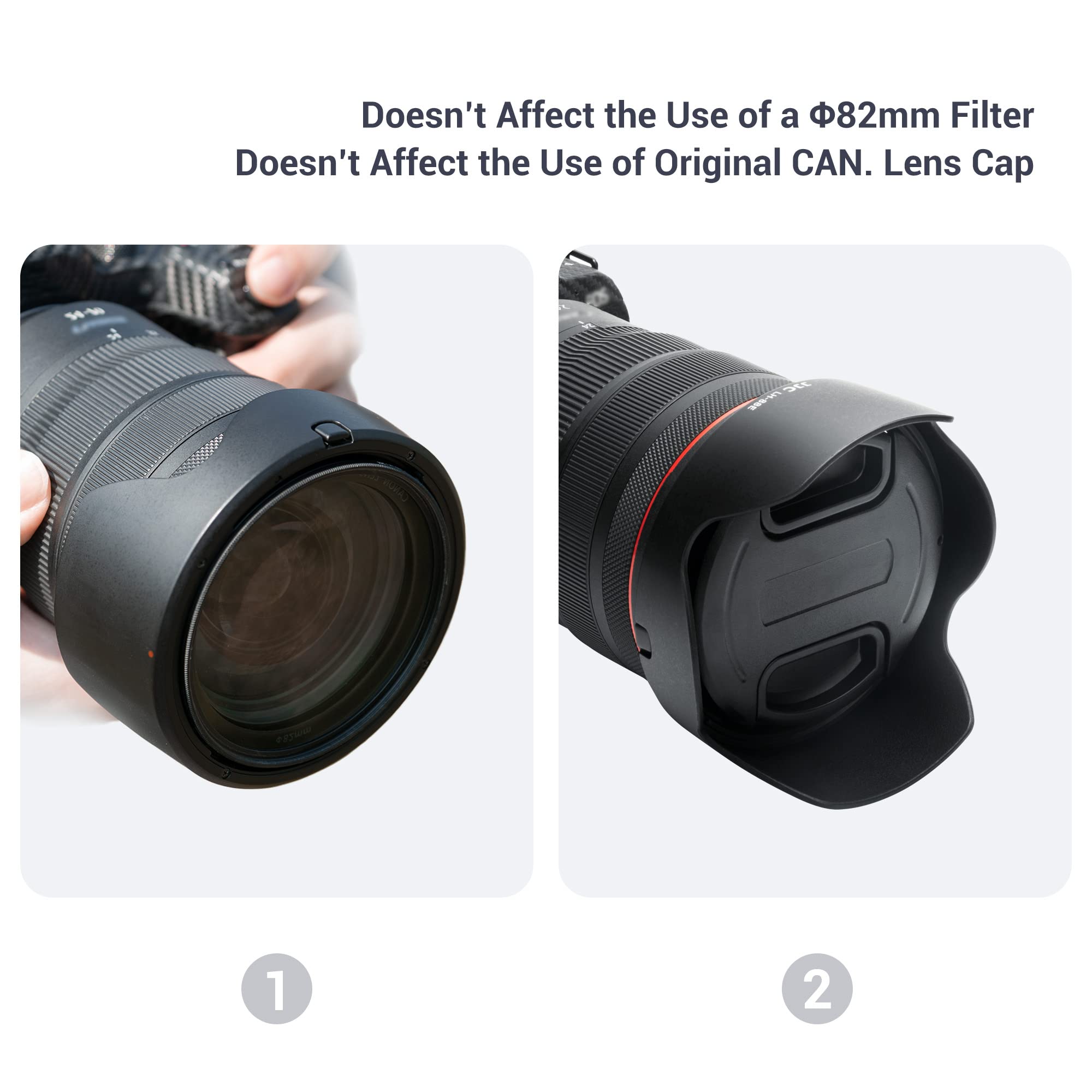 JJC Paraluce EW-88E per obiettivo Canon RF 24-70mm f/2.8L IS USM & Canon RF 24-105mm f/2.8L IS USM Z, sostituisce il paraluce Canon EW-88E