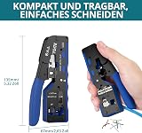 YGiTK Pinza Crimpatrice RJ45 di Rete Ethernet,Kit Multifunzione Strumento Crimpatura Spelafili per Cavi di Rete CAT5/CAT6/CAT6A/CAT7-con Taglierina per Cavi 50 Connettori RJ45 Cat6, 50 Guaine - 8
