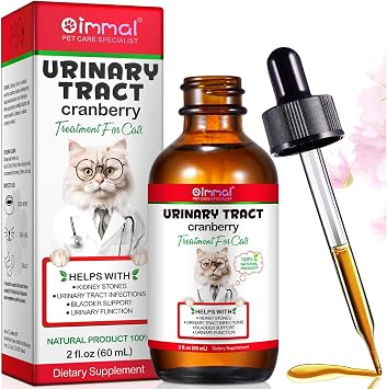 Urinary Tract Infection Treatment for Cats, Cat Urinary Tract Support Drops, Natural UTI Treatment Supplement, Support Healthy Bladder & Kidney with Cranberries