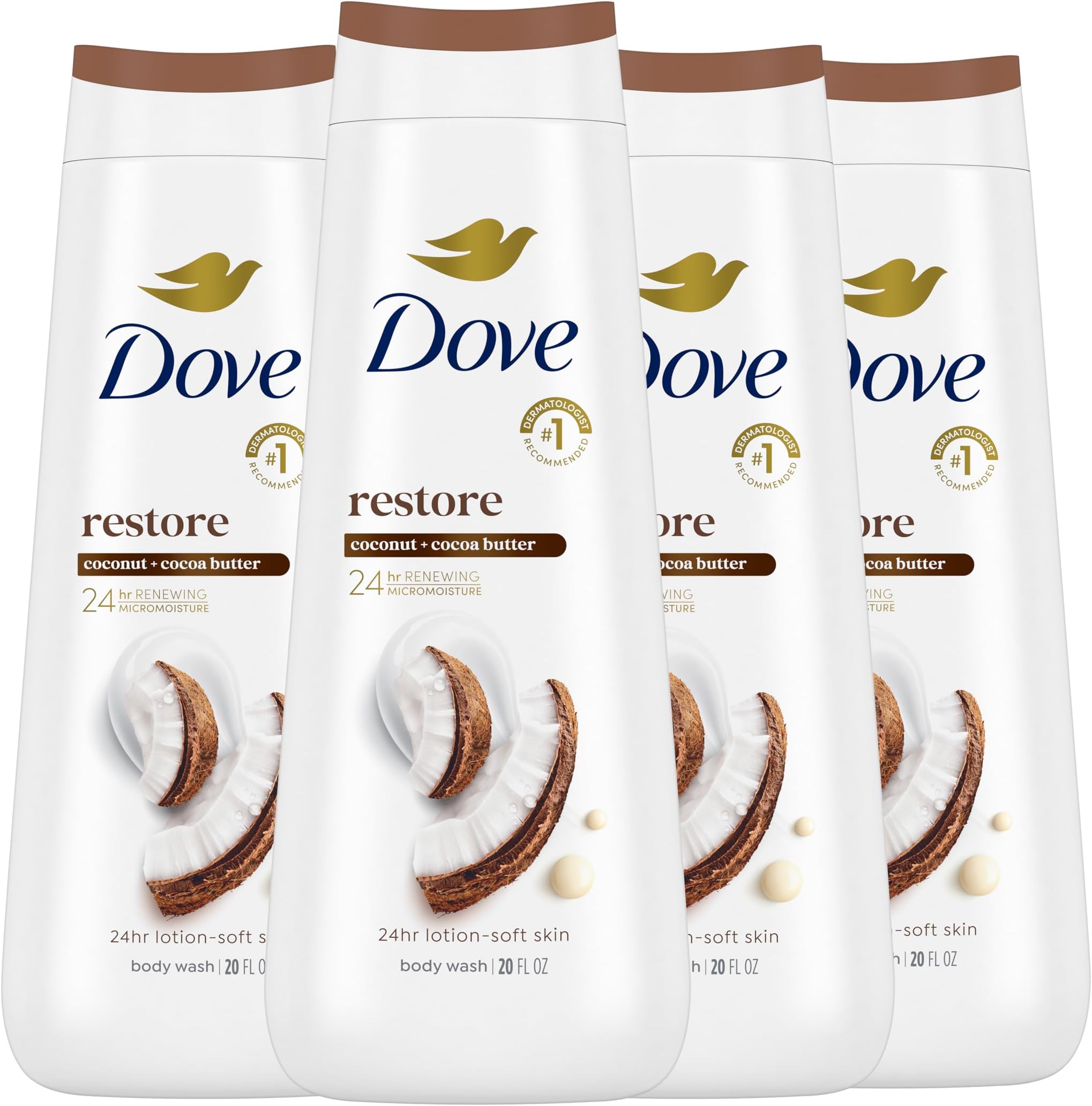 Body Wash Restoring Coconut & Cocoa Butter 4 Count