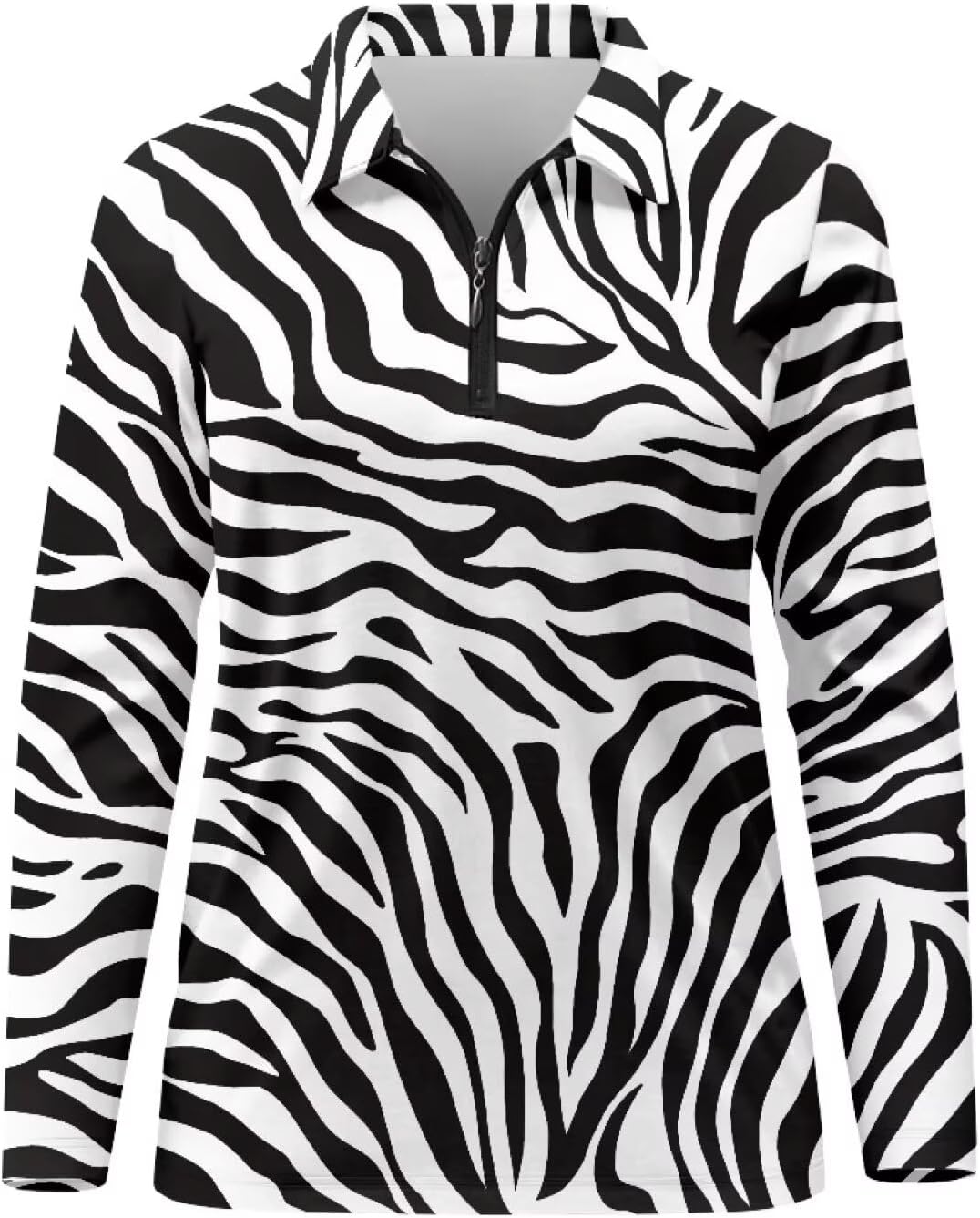 Golf Shirts for Women Long Sleeve Zip Up V-Neck Golf Tennis Shirt Womens Pullover Tops