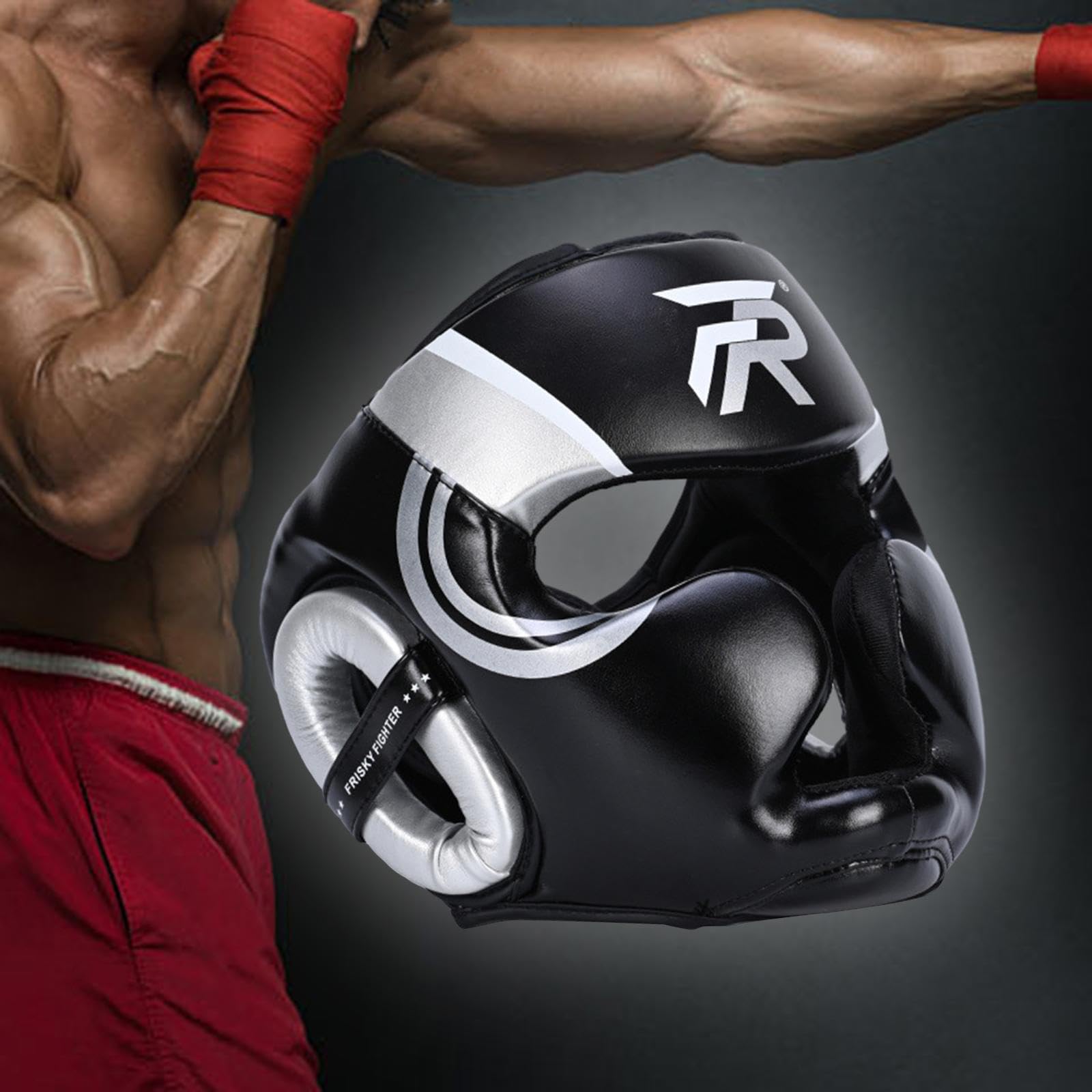 Casco de Boxeo Protección Facial Completa para Sparring Karate Taekwondo Entrenamiento