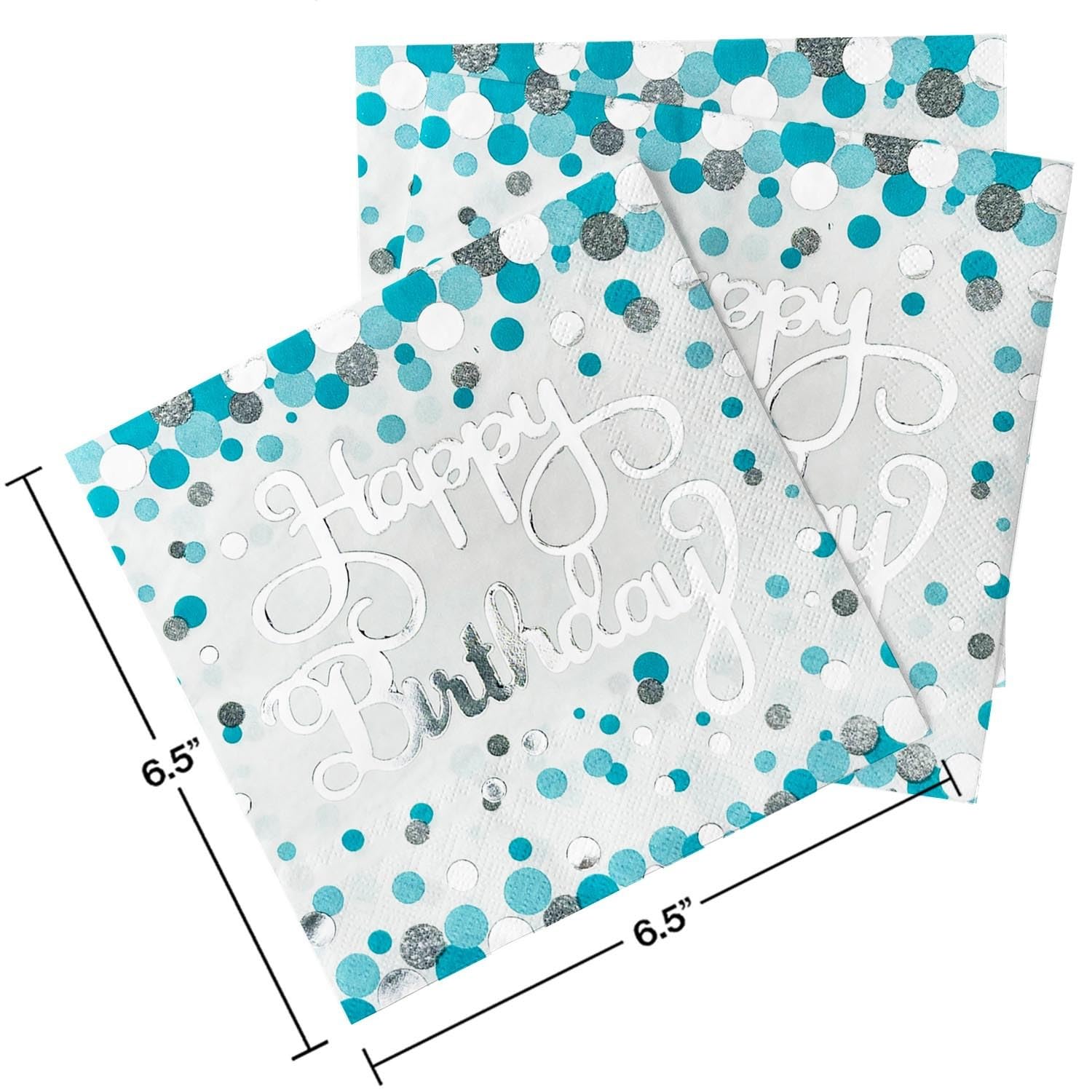 Servilletas Papel Azul Plateado Blanco Desechables Servilletas Decoupage Cocktail Cumpleaños 2 Capas Toilet Papel Higienico Decoración de Mesa para Bodas,Fiesta en el Jardín 30 Paquetes(33x33cm）