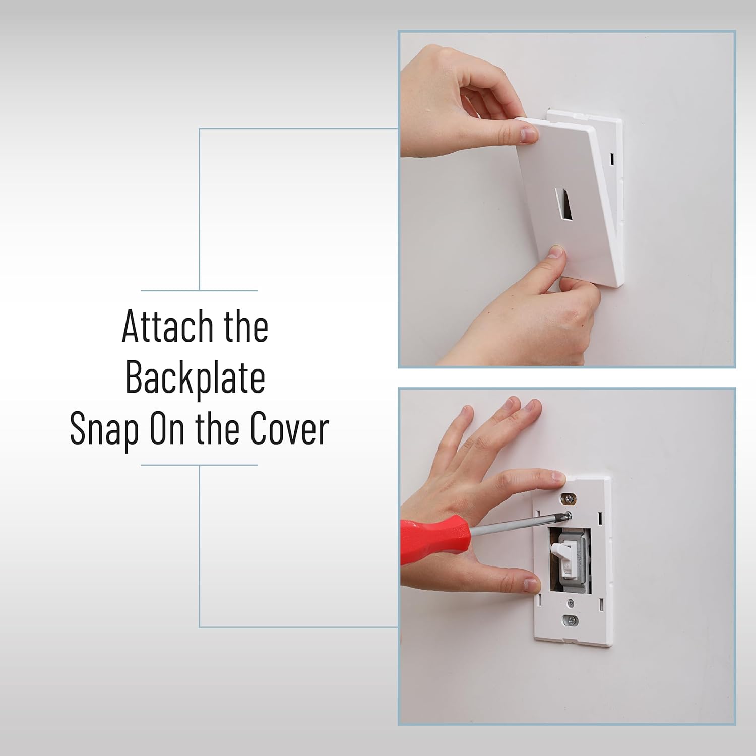 Bates- Screwless Light Switch Plates, 10 Pack, White Light Switch Cover Plate, Light Covers for Light Switch Plate, Light Plates Switch Covers, Wall Switch Plate Cover, Toggle Switch Cover