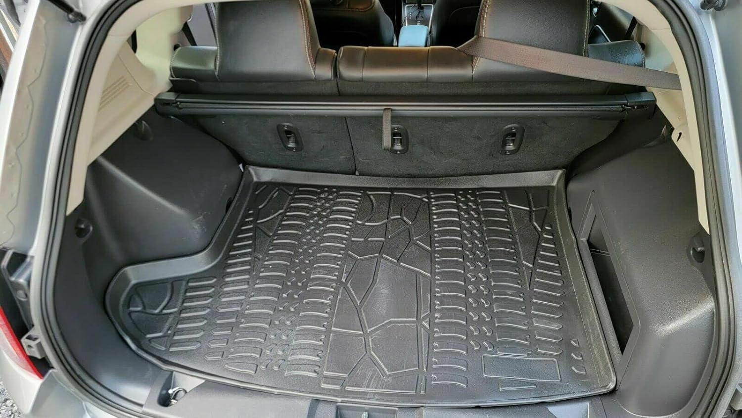 Cargo Liner - Trunk Mat for Jeep Compass 2007-2017 – Weather-Resistant Trunk Mats for Cars with Raised Lip – Non-Slip Car Trunk Mat Rubber – Easy to Install – Laser Pre-Cut Design