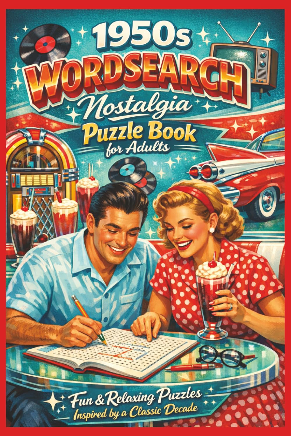1950s Wordsearch Nostalgia Puzzle Book for Adults: 50 Puzzles with Solutions for Fun & Relaxation