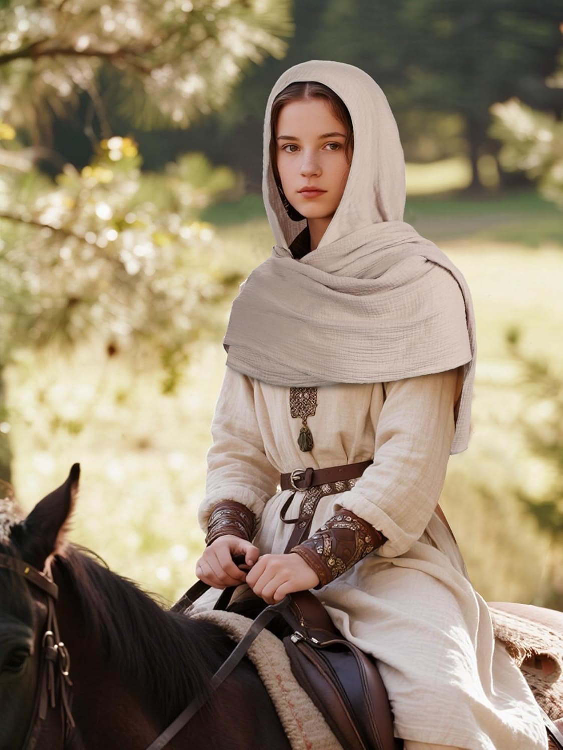 Ultrafun Medieval Renaissance Shawl Scarf Cape Men Women Multifunctional Hooded Cowl Halloween Cosplay Costume Accessories - Image 7