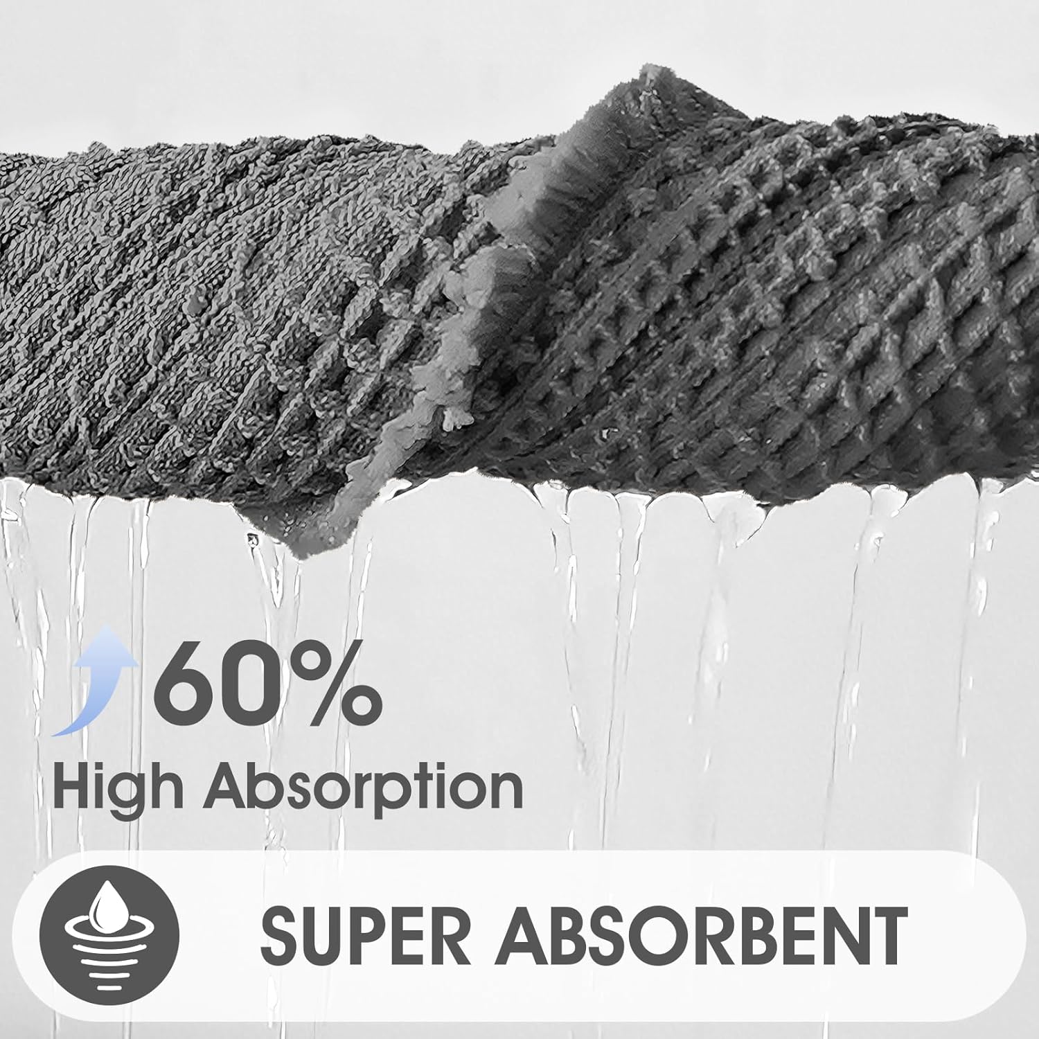 ACCUMTEK Upgraded Waffle Bath Mat, 32"x20" Grey, Super Absorbent Non-Slip Quick Dry Bathroom Rugs with Tassels, Machine Washable Ultra Soft Boho Bath Rugs for Floor, Toilet Mats Boho Farmhouse Decor