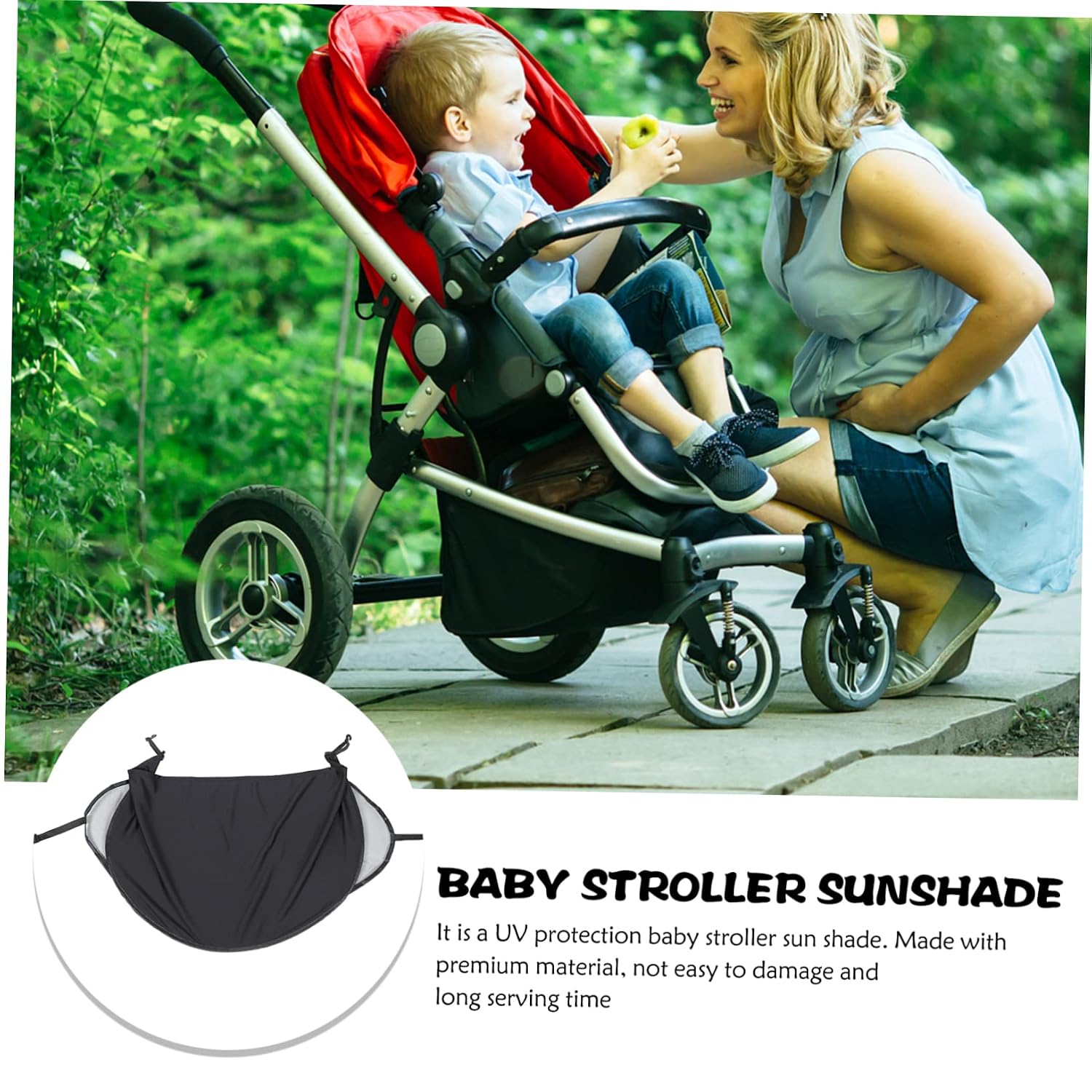 2pcs Stroller Canopy Beach Shade Canopy Sunscreen Cover for Carriage Wide Coverage Stroller Sun Protection Easy Installation