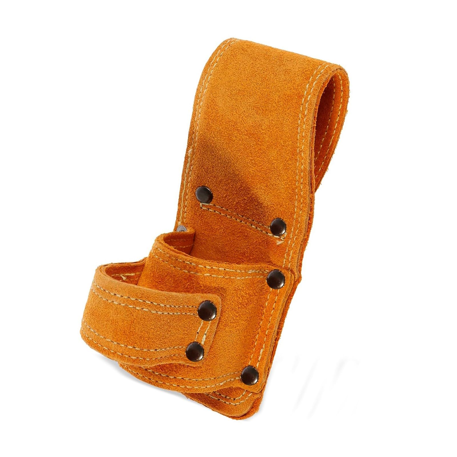 Rgybao Men's 2 Holes Multifunctional Tool Pouches Bag Practical Hammer Wrench Storage Bag Holder Portable Electrician Carpentry Tool Leather Holder