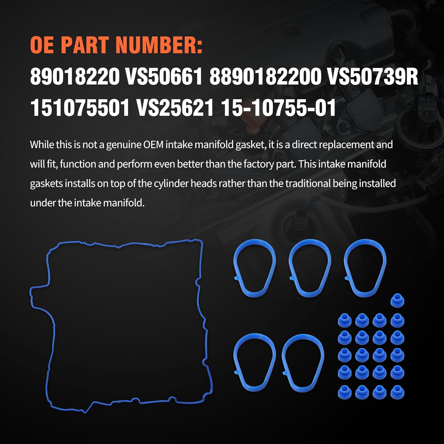 HiSport Valve Cover Gasket Set - Compatible with Chevy Colorado GMC Canyon Hummer H3 H3T Isuzu i-370 3.7L 2007-2012 - Replace VS50739R