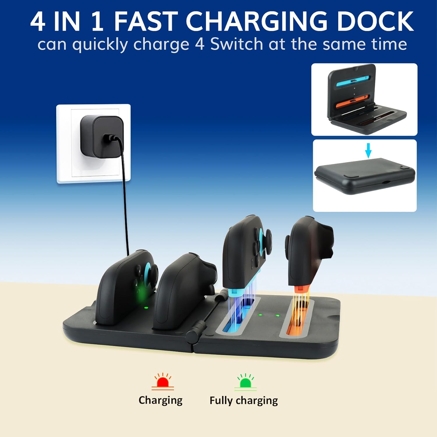 EOVOLA Accessories Kit for Nintendo Switch 2(2025), Bundle Set With Carrying Case& Screen Protector Joy Con Grips &Charger and Steering Wheels. - Image 5