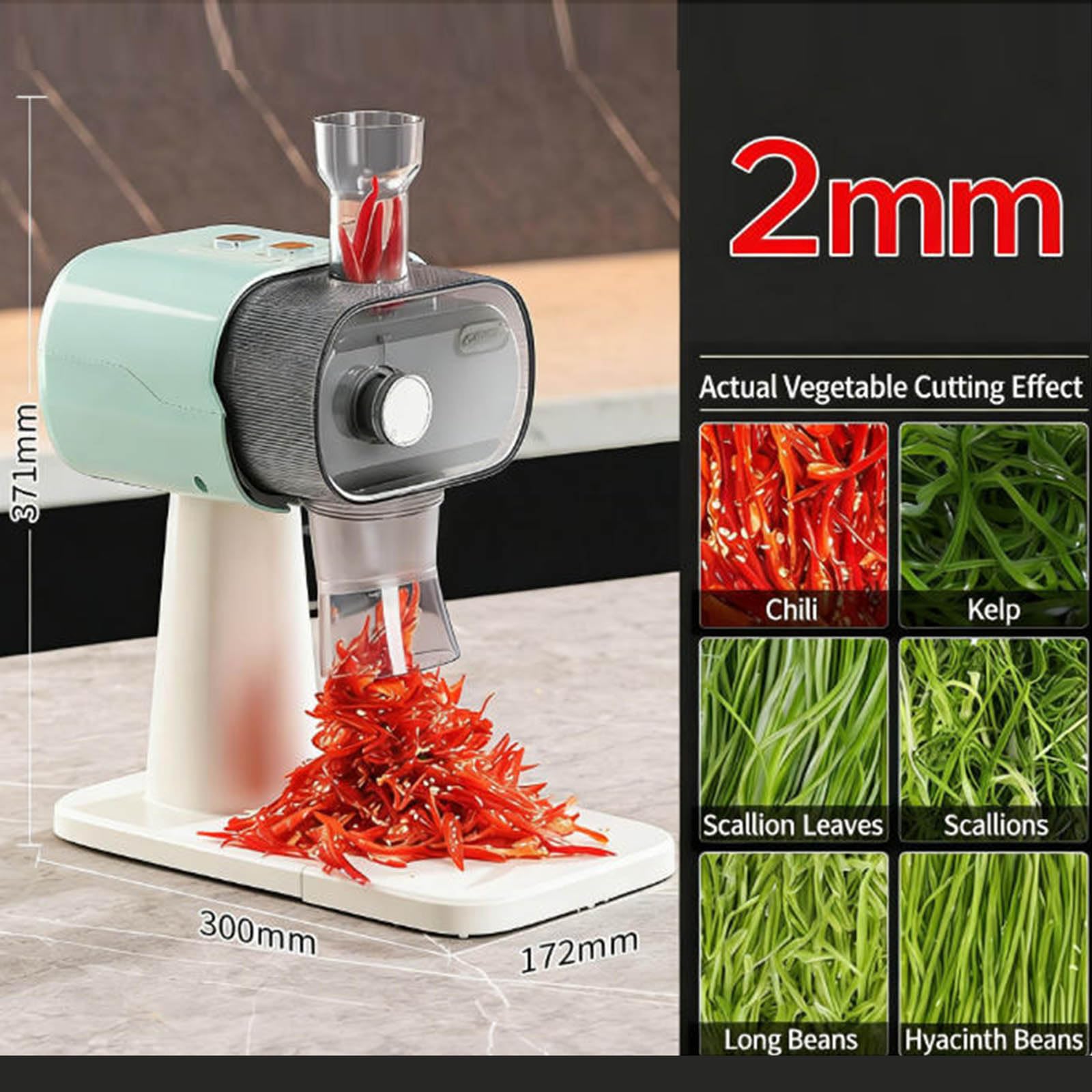 Trituradora eléctrica de cebolla, picadora de verduras comercial con hoja de acero inoxidable para cebolletas picadas, cebollas verdes, puerros, cilantro, máquina de corte de precisión