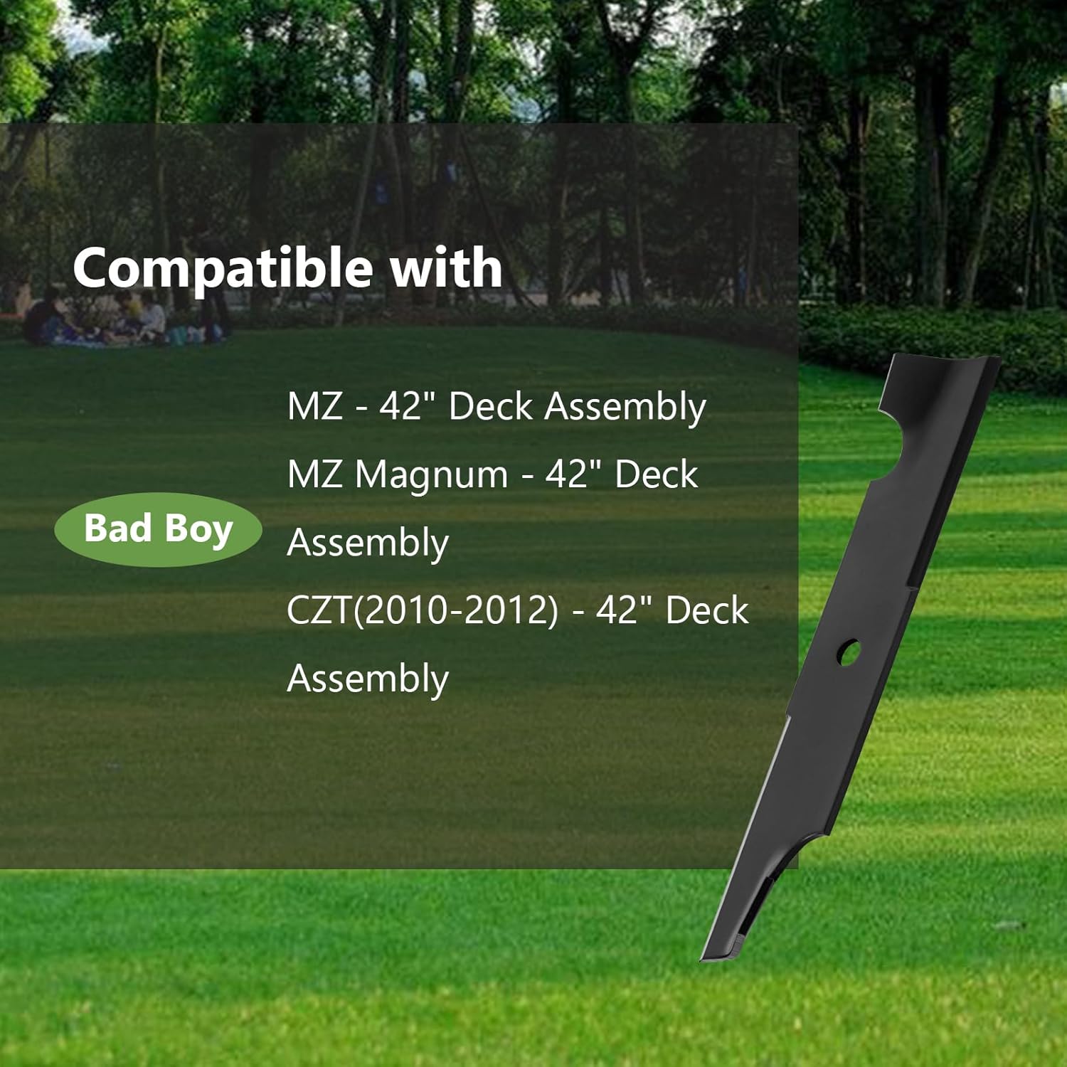 (3PCS) 038-4221-00 Notched High Lift Lawn Mower Blades - Replace OEM 038-4226-00 30227-42 63227-N - Fits Bad Boy MZ Magnum CZT Gravely Ariens Dixie Chopper Lawn Mower - for 42 Inches Deck