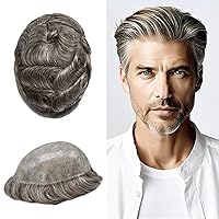 Vista 28 de Toupee - Pieza de cabello humano para hombre, sistema de reemplazo de cabello, piezas de pelo de poliuretano para hombres, tupé, protesis capilar